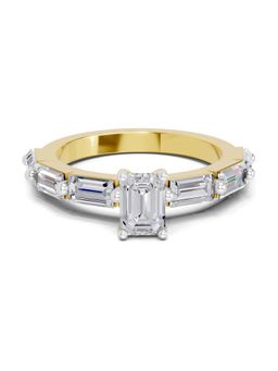 Sparkles - Lab Grown Diamond 1.4 Ct Emerald Shape Solitaire Ring IGI Certified 14K Yellow Gold