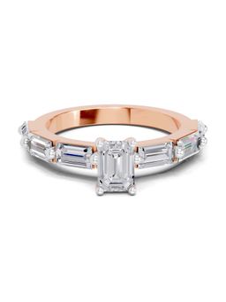 Sparkles - Lab Grown Diamond 1.4 Ct Emerald Shape Solitaire Ring IGI Certified 14K Rose Gold