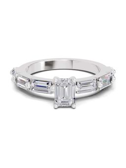 Sparkles - Lab Grown Diamond 1.4 Ct Emerald Shape Solitaire Ring IGI Certified 14K White Gold