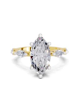 Sparkles - Lab Grown Diamond 3.6 Ct Marquise Shape Solitaire Ring IGI Certified 14K Yellow Gold