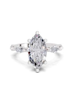 Sparkles - Lab Grown Diamond 3.6 Ct Marquise Shape Solitaire Ring IGI Certified 14K White Gold
