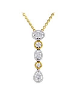 Sparkles - Lab Grown 1.76 Multi-Diamond Drop Necklace 14K Yellow Gold