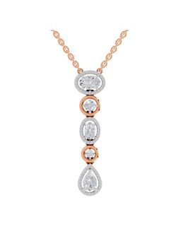 Sparkles - Lab Grown 1.76 Multi-Diamond Drop Necklace 14K Rose Gold