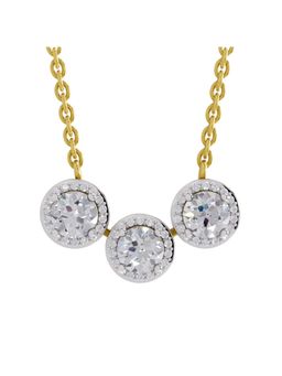 Sparkles - Lab Grown 1.64 Round Shape Halo Necklace 14K Yellow Gold