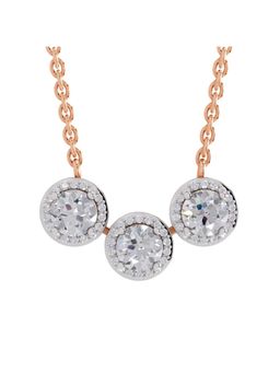 Sparkles - Lab Grown 1.64 Round Shape Halo Necklace 14K Rose Gold