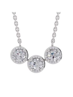 Sparkles - Lab Grown 1.64 Round Shape Halo Necklace 14K White Gold