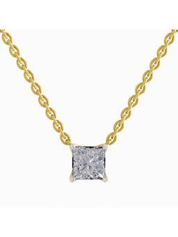 Sparkles - Lab Grown Diamond 1.2 Princess Shape Solitaire Necklace 14K Yellow Gold
