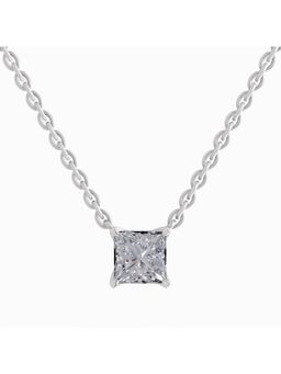 Sparkles - Lab Grown Diamond 1.2 Princess Shape Solitaire Necklace 14K White Gold