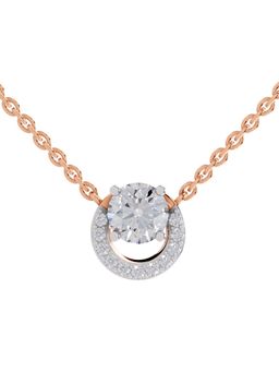 Sparkles - Lab Grown 1.15 Round Shape Halo Necklace 14K Rose Gold