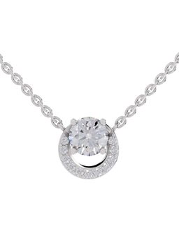 Sparkles - Lab Grown 1.15 Round Shape Halo Necklace 14K White Gold