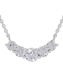Sparkles - Lab Grown 2.80 Graduated Curved Necklace 14K White Gold
