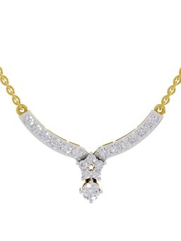 Sparkles - Lab Grown 1.22 Round Shape Necklace with Cluster Drop 14K Yellow Gold