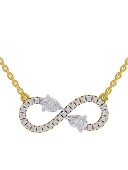Sparkles - Lab Grown 0.98 Round and Pear Shape Infinity Necklace 14K Yellow Gold