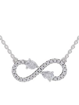 Sparkles - Lab Grown 0.98 Round and Pear Shape Infinity Necklace 14K White Gold