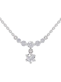 Sparkles - Lab Grown 1.13 Round Shape Graduated Diamond Drop Necklace 14K White Gold