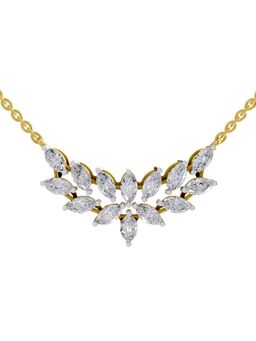 Sparkles - Lab Grown 1.82 Marquise Shape Cluster Necklace 14K Yellow Gold