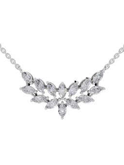Sparkles - Lab Grown 1.82 Marquise Shape Cluster Necklace 14K White Gold