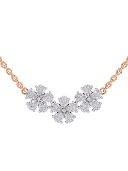 Sparkles - Lab Grown 1.20 Pear Shape Flower Necklace 14K Rose Gold