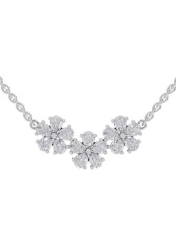 Sparkles - Lab Grown 1.20 Pear Shape Flower Necklace 14K White Gold