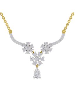 Sparkles - Lab Grown 1.69 Round Shape Floral Cluster Necklace 14K Yellow Gold