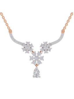 Sparkles - Lab Grown 1.69 Round Shape Floral Cluster Necklace 14K Rose Gold