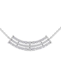 Sparkles - Lab Grown 1.24 Round Shape Cluster Necklace 14K White Gold