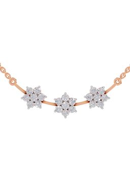 Sparkles - Lab Grown 0.92 Round Shape Floral Necklace 14K Rose Gold