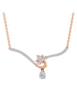 Sparkles - Lab Grown Diamond 1.45 Marquise Shape Lotus Necklace 14K Rose Gold