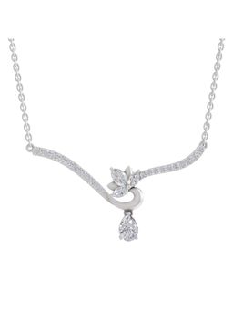 Sparkles - Lab Grown Diamond 1.45 Marquise Shape Lotus Necklace 14K White Gold
