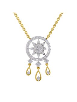 Sparkles - Lab Grown Diamond 1.22 Round Shape Dream Catcher Necklace 14K Yellow Gold