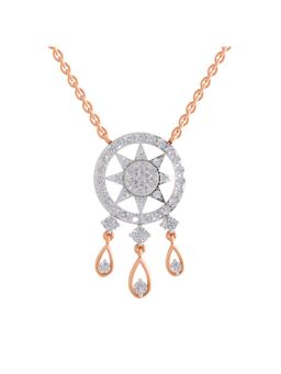 Sparkles - Lab Grown Diamond 1.22 Round Shape Dream Catcher Necklace 14K Rose Gold