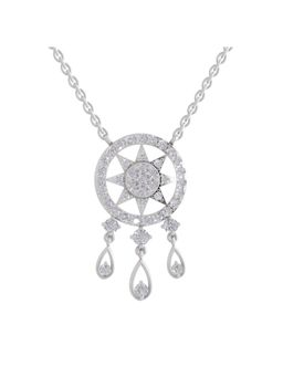 Sparkles - Lab Grown Diamond 1.22 Round Shape Dream Catcher Necklace 14K White Gold