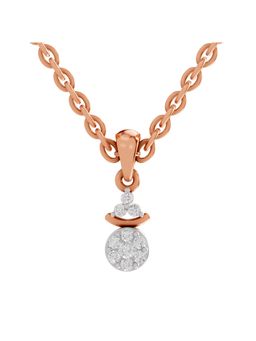 Sparkles - Lab Grown Pendant 0.09 Round Shape Pendant 14K Rose Gold