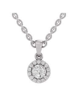 Sparkles - Lab Grown Pendant 0.36 Round Shape Halo Pendant 14K White Gold
