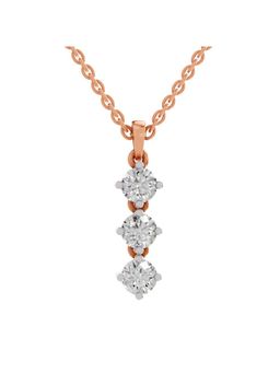 Sparkles - Lab Grown Pendant 1.14 Round Shape 3 Stone Pendant 14K Rose Gold