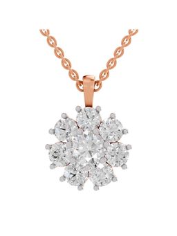 Sparkles - Lab Grown Pendant 3.24 Round Shape Floral Pendant 14K Rose Gold
