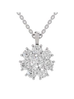 Sparkles - Lab Grown Pendant 3.24 Round Shape Floral Pendant 14K White Gold