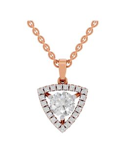 Sparkles - Lab Grown Pendant 1.29 Round Shape Halo Pendant 14K Rose Gold