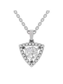 Sparkles - Lab Grown Pendant 1.29 Round Shape Halo Pendant 14K White Gold