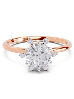 Sparkles - Lab Grown Diamond 1.08 Carat Round Shape Blossom Halo Ring 14K Rose Gold