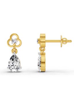 Sparkles - Lab Grown Diamond 1.22 Pear Shape Dangle Earrings 14K Yellow Gold