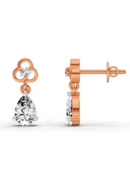 Sparkles - Lab Grown Diamond 1.22 Pear Shape Dangle Earrings 14K Rose Gold