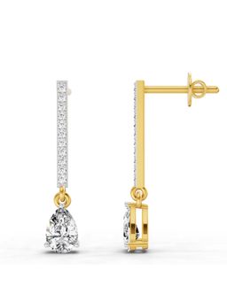 Sparkles - Lab Grown Diamond 1.11 Pear Shape Dangle Earrings 14K Yellow Gold