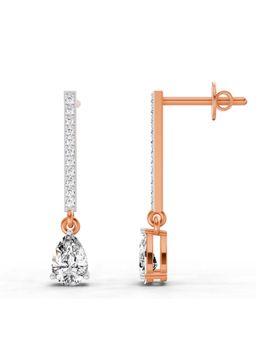 Sparkles - Lab Grown Diamond 1.11 Pear Shape Dangle Earrings 14K Rose Gold