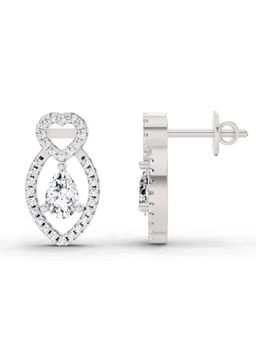 Sparkles - Lab Grown Diamond 1.45 Pear Shape Stud Earrings 14K White Gold