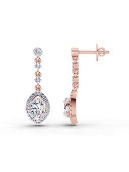 Sparkles - Lab Grown Diamond 1.36 Pear Shape Dangle Earrings 14K Rose Gold