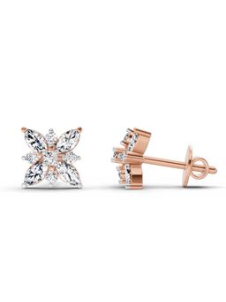 Sparkles - Lab Grown Diamond 0.66 Marquise Shape Cluster Earrings 14K Rose Gold