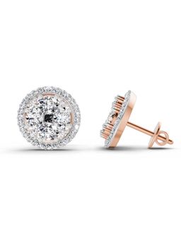 Sparkles - Lab Grown Diamond 2.05 Oval Shape Cluster Earrings 14K Rose Gold
