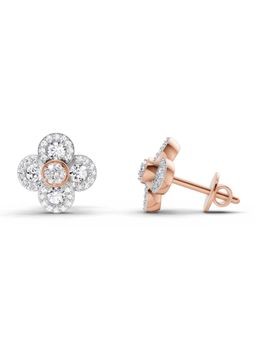 Sparkles - Lab Grown Diamond 0.79 Round Shape Cluster Earrings 14K Rose Gold