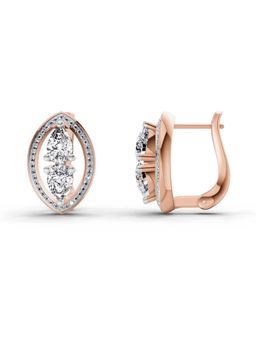 Sparkles - Lab Grown Diamond 2.63 Pear Shape Cluster Earrings 14K Rose Gold